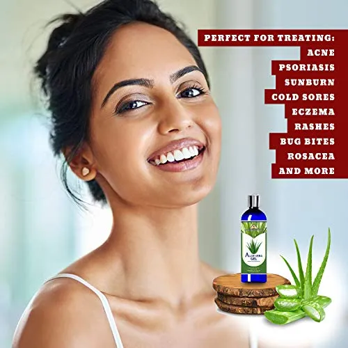 ANCIENT HEALTH REMEDIES Organic Unrefined Cold Pressed PURE ALOE GEL, Bulk Wholesale Beauty, Skin Care, Moisturizing DIY GEL For DYI Skin Products (INDIA) (16 oz)