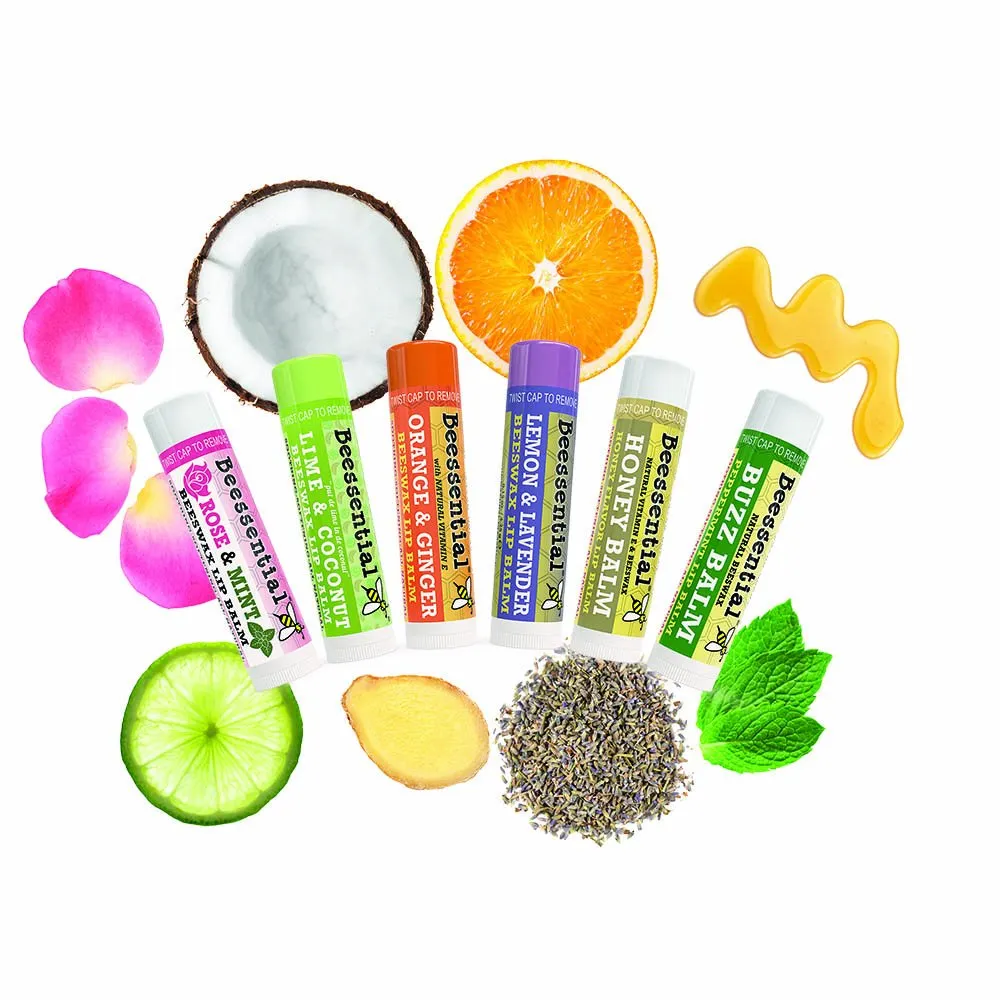 Beessential All Natural Lip Balm, Lemon Lavender, 2 Pack | For Dry and Chapped Lips, Great For Men, Women, and Children, Moisturizing Beeswax, Coconut, Shea and Cupuacu Butter