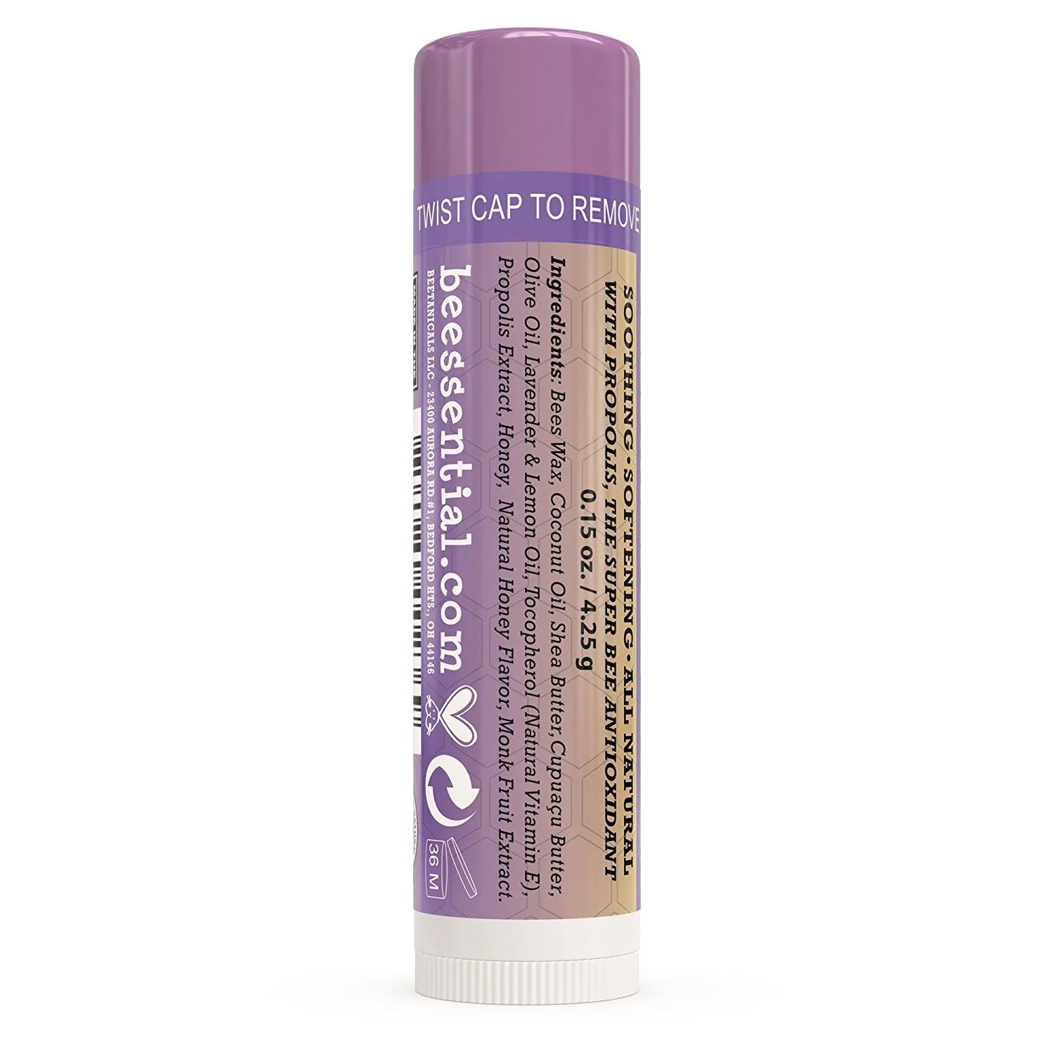 Beessential Natural Bulk Lip Balm, Lavender, 18 Pack | For Men, Women, and Children. Great for Gifts, Showers, & More