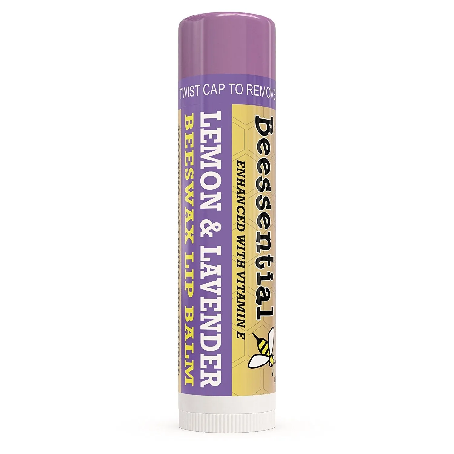 Beessential Natural Bulk Lip Balm, Lavender, 18 Pack | For Men, Women, and Children. Great for Gifts, Showers, & More