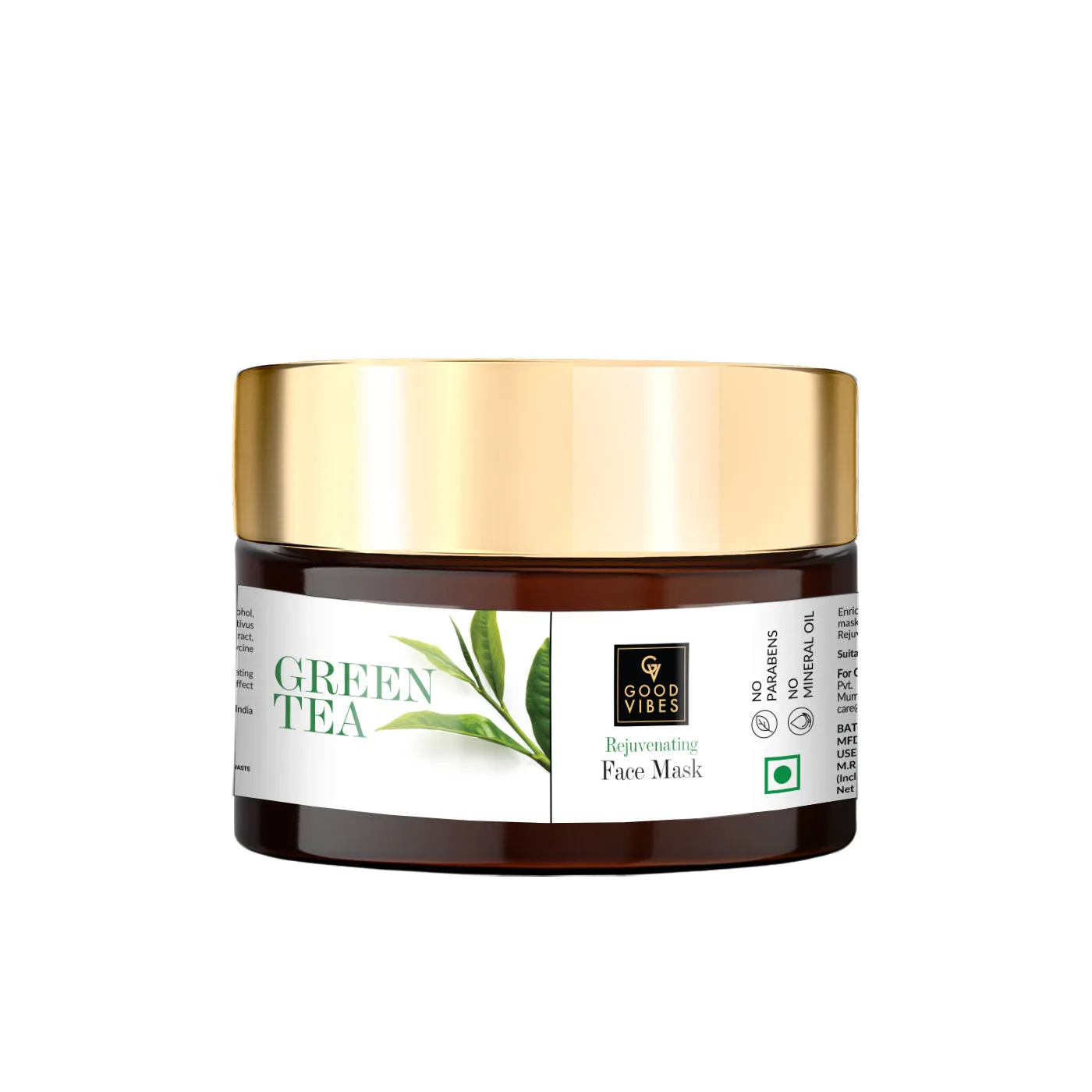 Good Vibes Green Tea Rejuvenating Face Mask | Moisturizing, Cleansing | No Parabens, No Sulphates, No Mineral Oil, No Animal Testing (50 gm)
