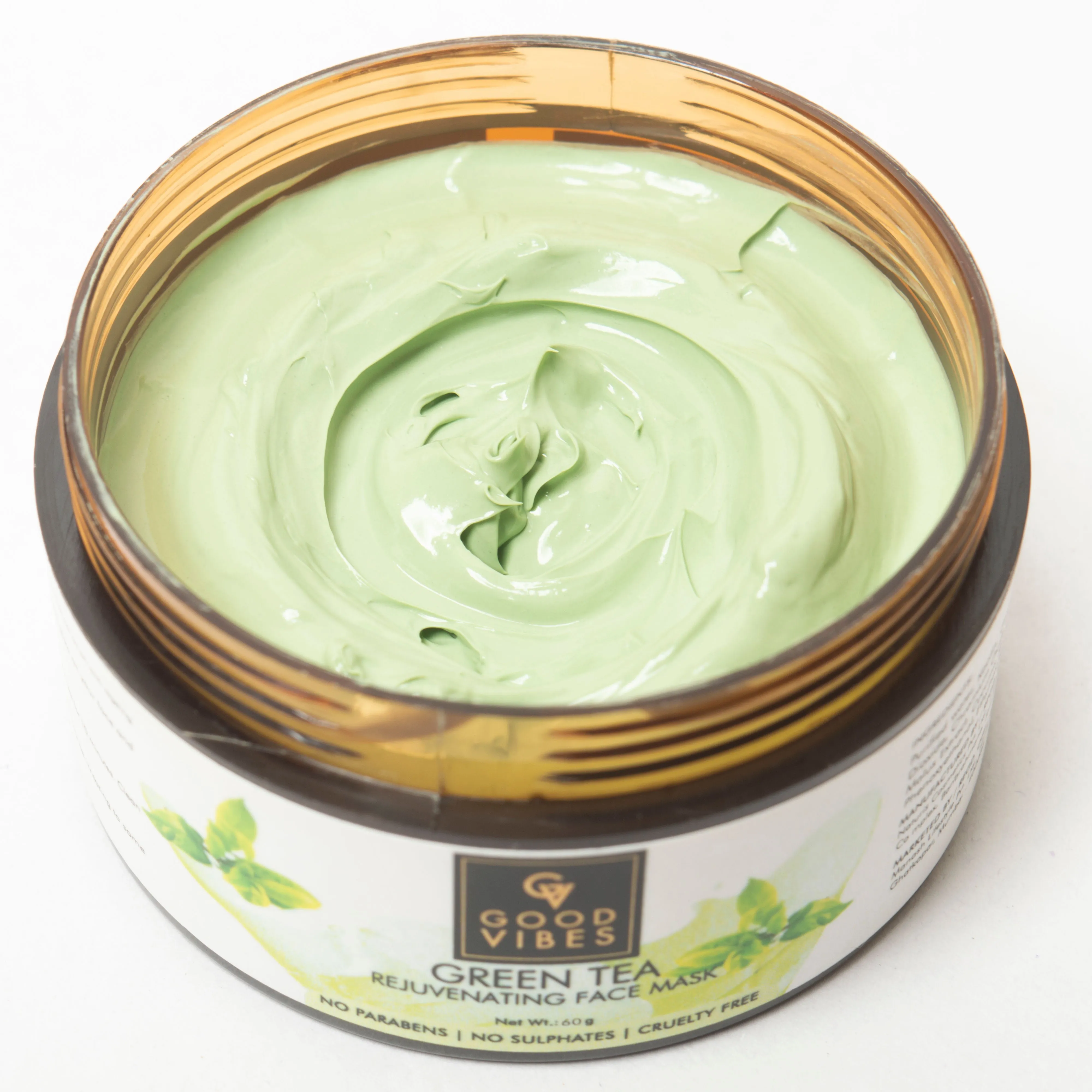 Good Vibes Green Tea Rejuvenating Face Mask | Moisturizing, Cleansing | No Parabens, No Sulphates, No Mineral Oil, No Animal Testing (60 gm)