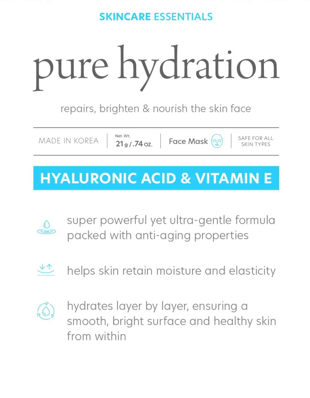 Pure Formula - Hydrating Sheet Mask Hyaluronic & Vitamin E